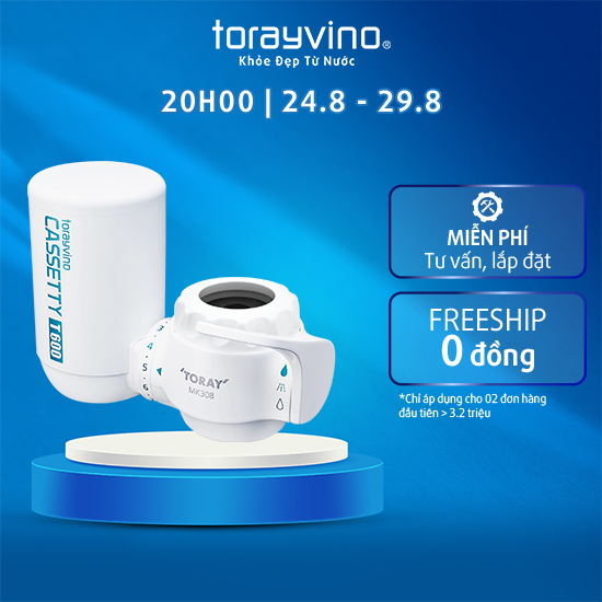 Máy Lọc nước tại vòi MK308T / 303-EG Torayvino Khuyên dùng nấu ăn, rửa rau, Nhỏ gọn, Sạch khuẩn chuẩn quốc tế