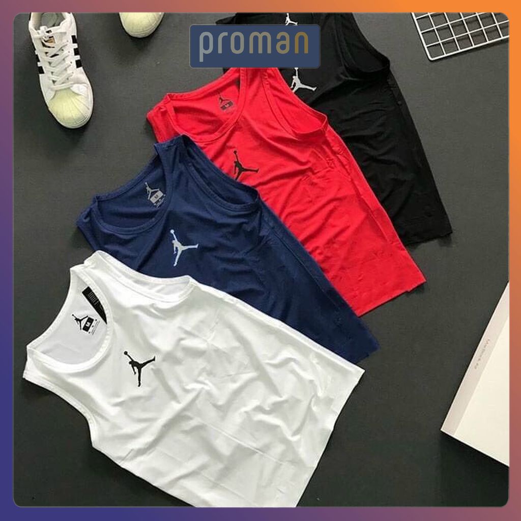 Áo ba lỗ thun lạnh, áo tanktop tập gym hình bóng chày a3l02 - proman