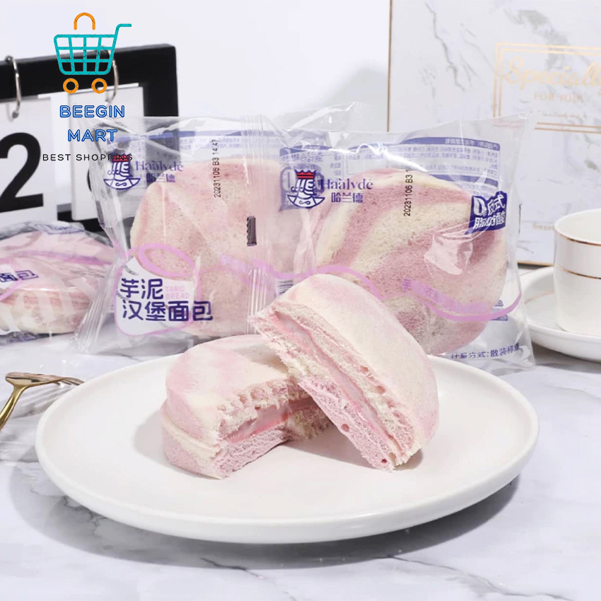 Thùng 2kg Bánh Mì Hamburger Nhân Khoai Môn Haalvde B152 - BeeGin Mart