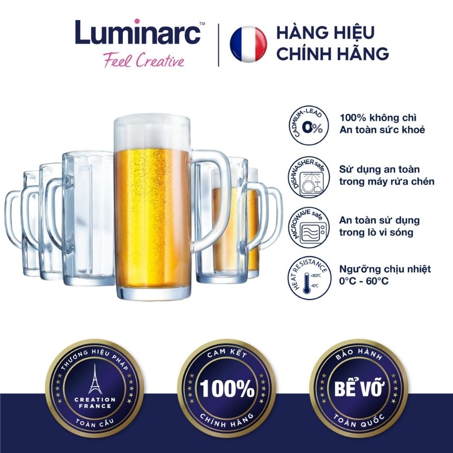 Bộ 6 ly bia thuỷ tinh luminarc minden 380ml - lumig2617