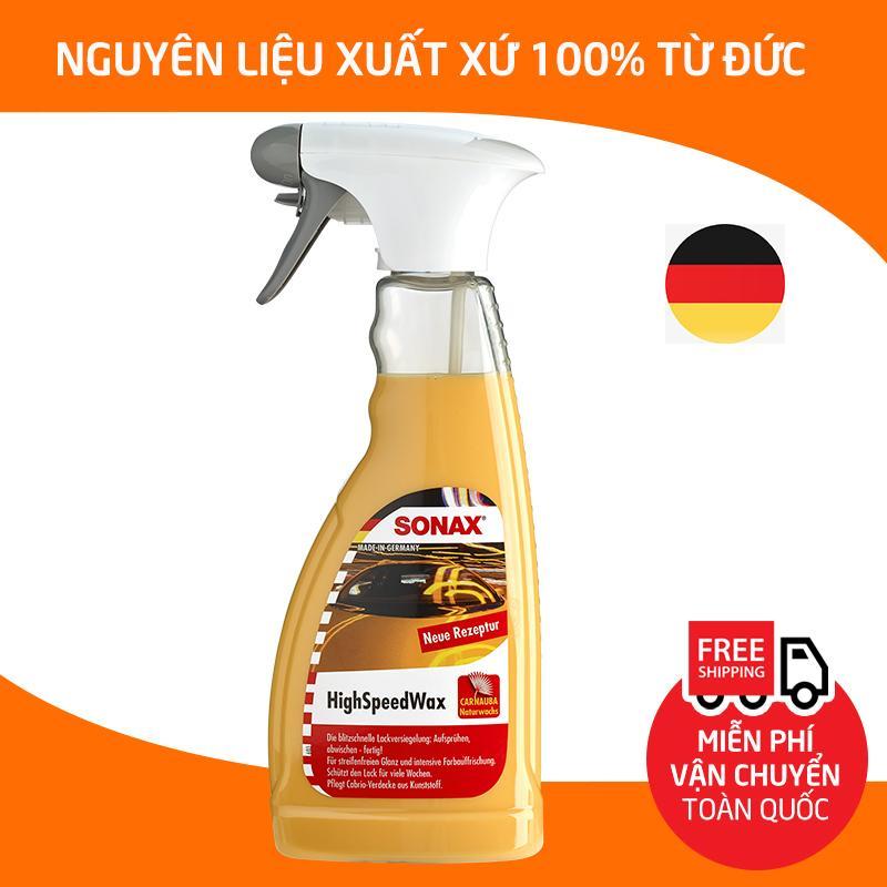 SONAX Highspeed Wax 500ml, dung dịch xịt phủ đánh bóng bảo vệ nhanh mặt sơn, dùng cho xe hơi, xe ô tô, thích hợp cả bảo dưỡng nhựa và cao su_SN-288200