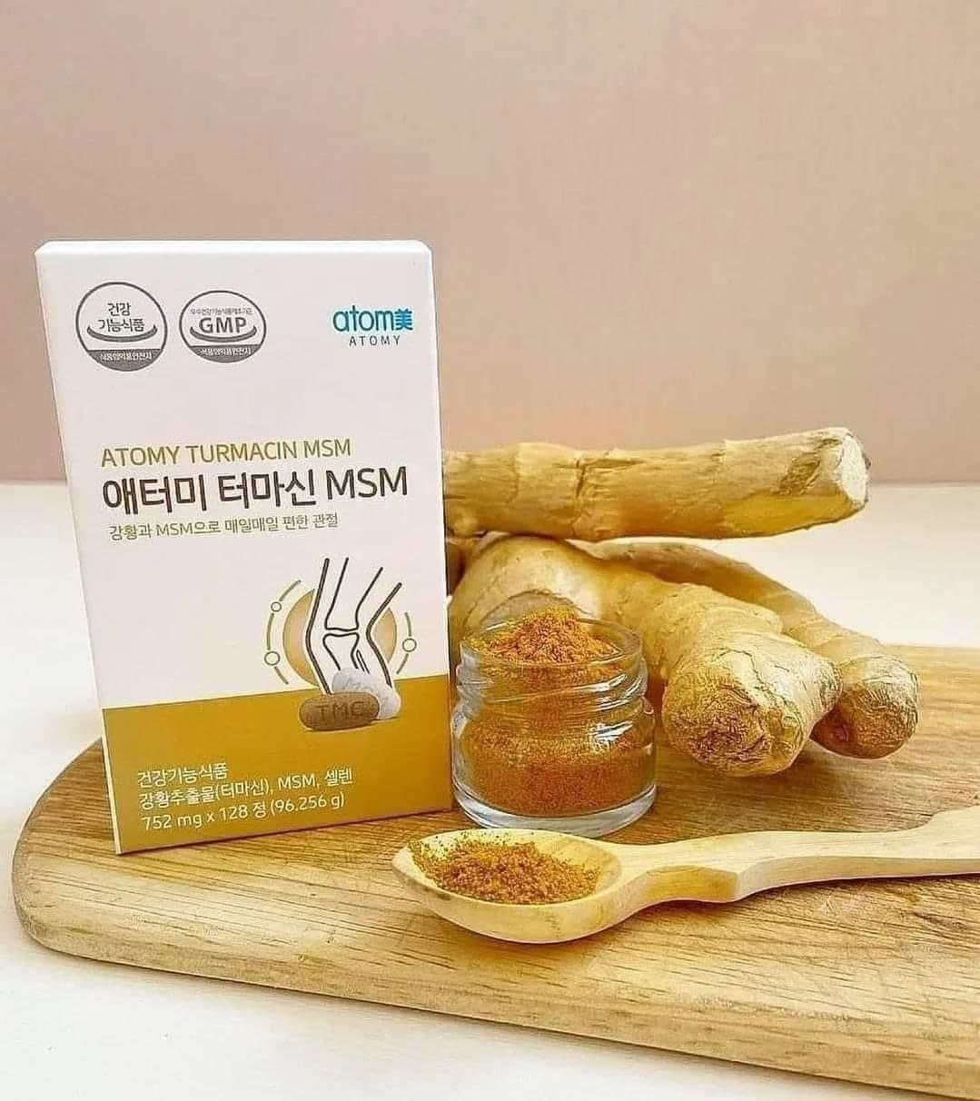 Supplemental Pills to Supplement Joint Cartilage and Relieve Joint Pain, Arthritis, and Reduce Gout, Extracted from Turmeric and Containing Active Ingredient Msm (752Mg X 128 Pills) - Atomy Turmacin Msm - 애터미 터마신 Msm - Атоми Термацин Мsм