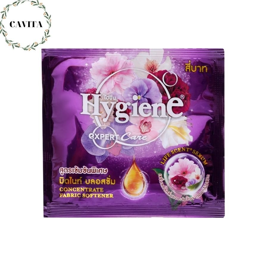 [FREESHIP] Combo 12 gói Nước Xả Hygiene Đậm Đặc Thái Lan CAVITA lưu hương lâu, giúp mềm vải, an toàn, không gây kích ứng (Màu Tím)