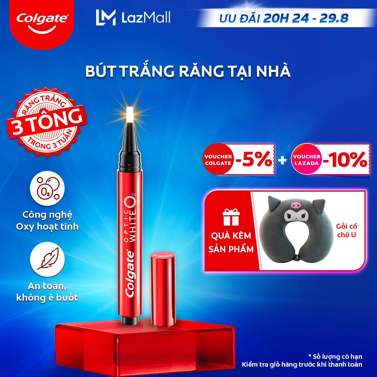 Bút làm trắng răng colgate optic white o2 2,5ml