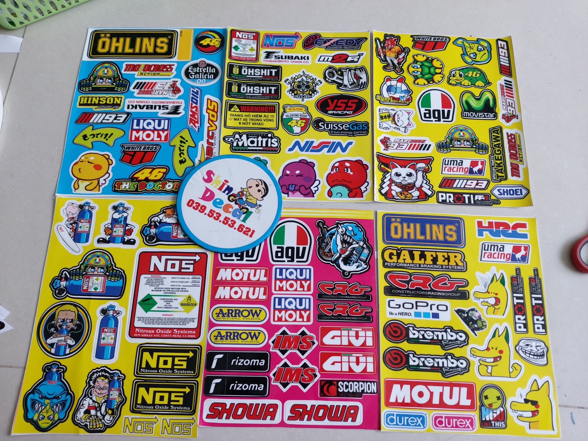 Combo 6 bộ logo sticker đủ loại dễ thương