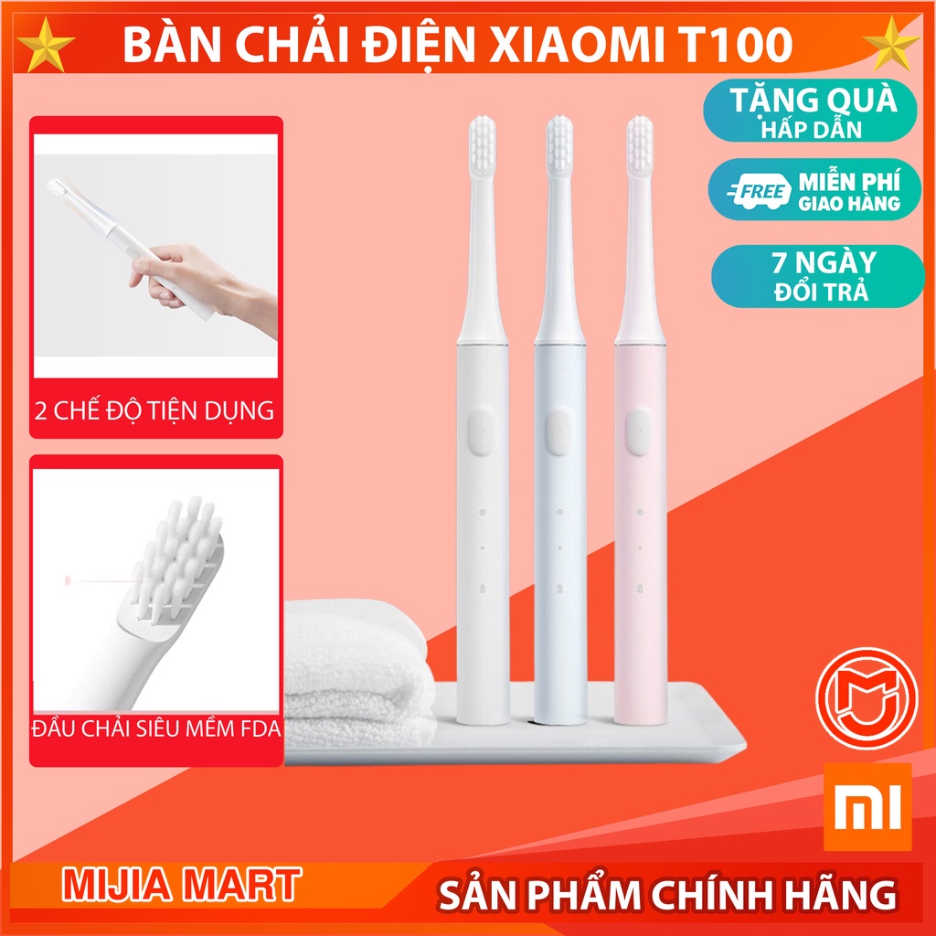 Bàn chải điện Xiaomi T100 pin sạc kháng nước ipx7 bảo vệ nướu. Bàn chải đánh răng điện Mijia