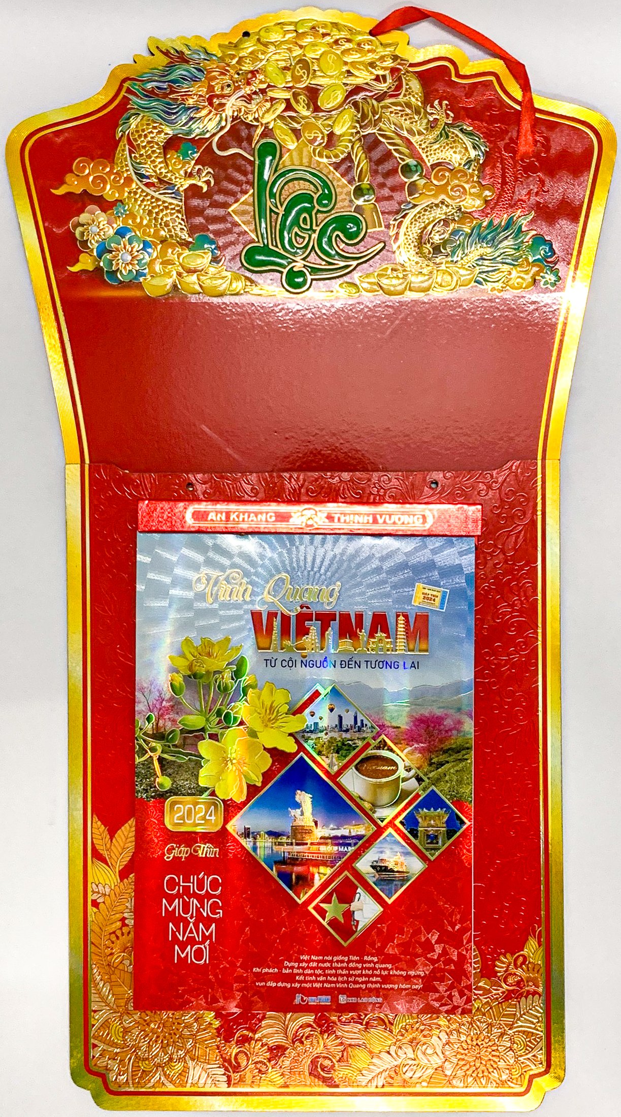 LỊCH TẾT 2024 BLOC SIÊU SIÊU CỰC ĐẠI Khổ 53x38cm - VINH QUANG VIỆT NAM - khổ lớn: 53 x 38 (cm)
