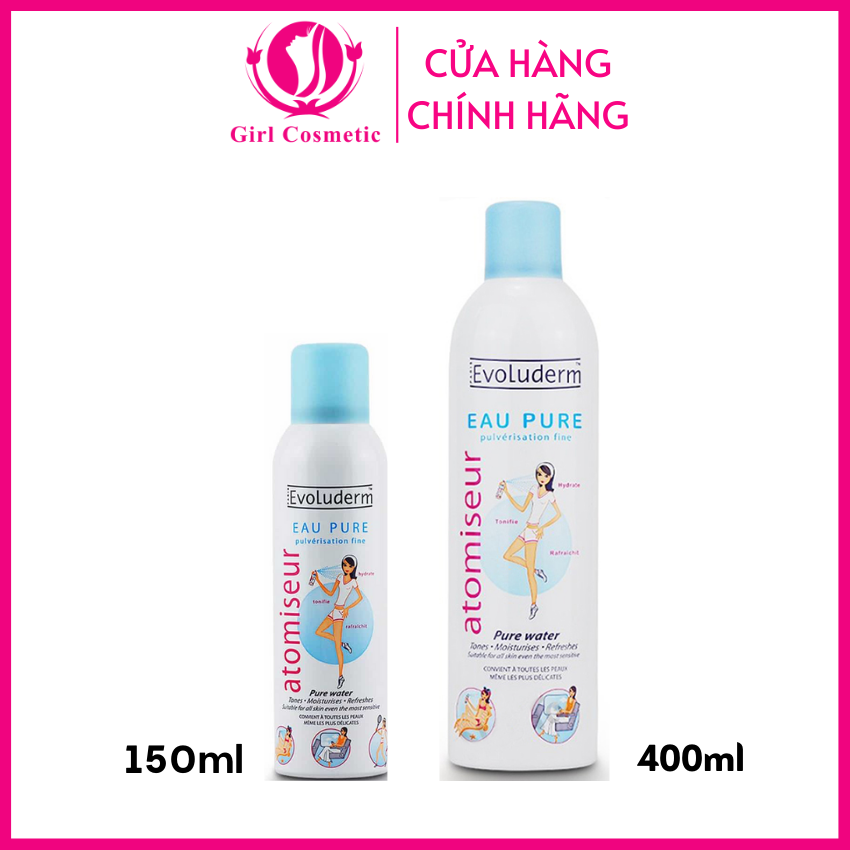 Nước Xịt Khoáng - Xịt Khoáng Evoluderm Pháp 150ml cấp ẩm cho da,giúp bạn cải thiện làn da căng bóng mịn màng