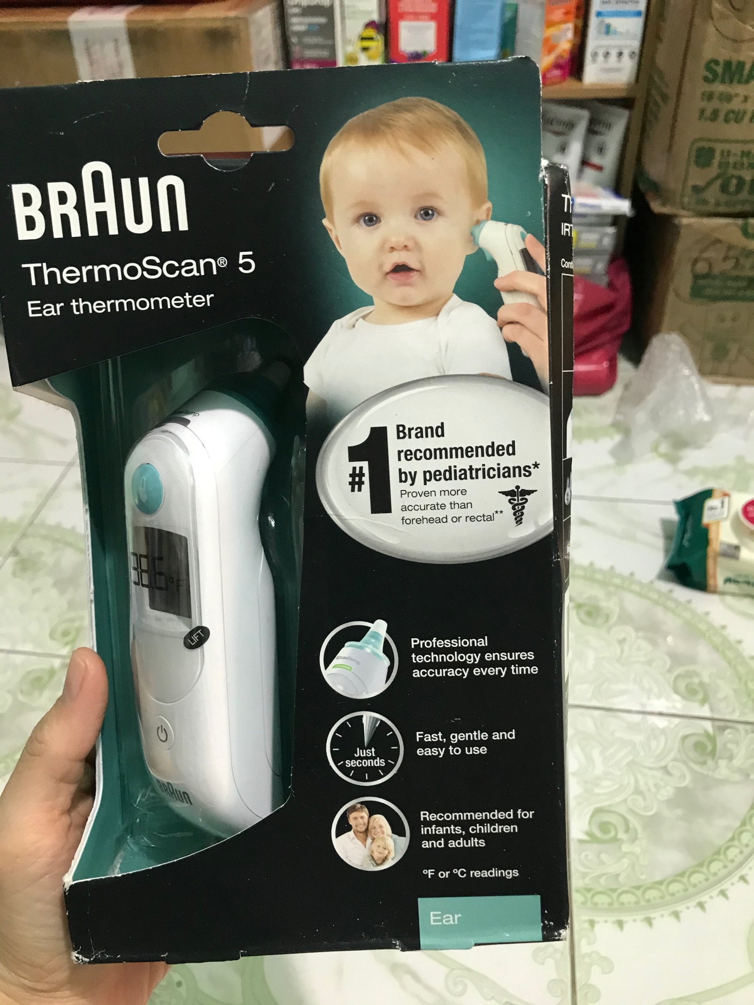 Nhiệt kế đo tai braun irt 6020