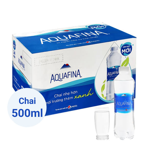 Thùng nước đóng chai Aquafina 500ml 24 chai nước tinh khiết