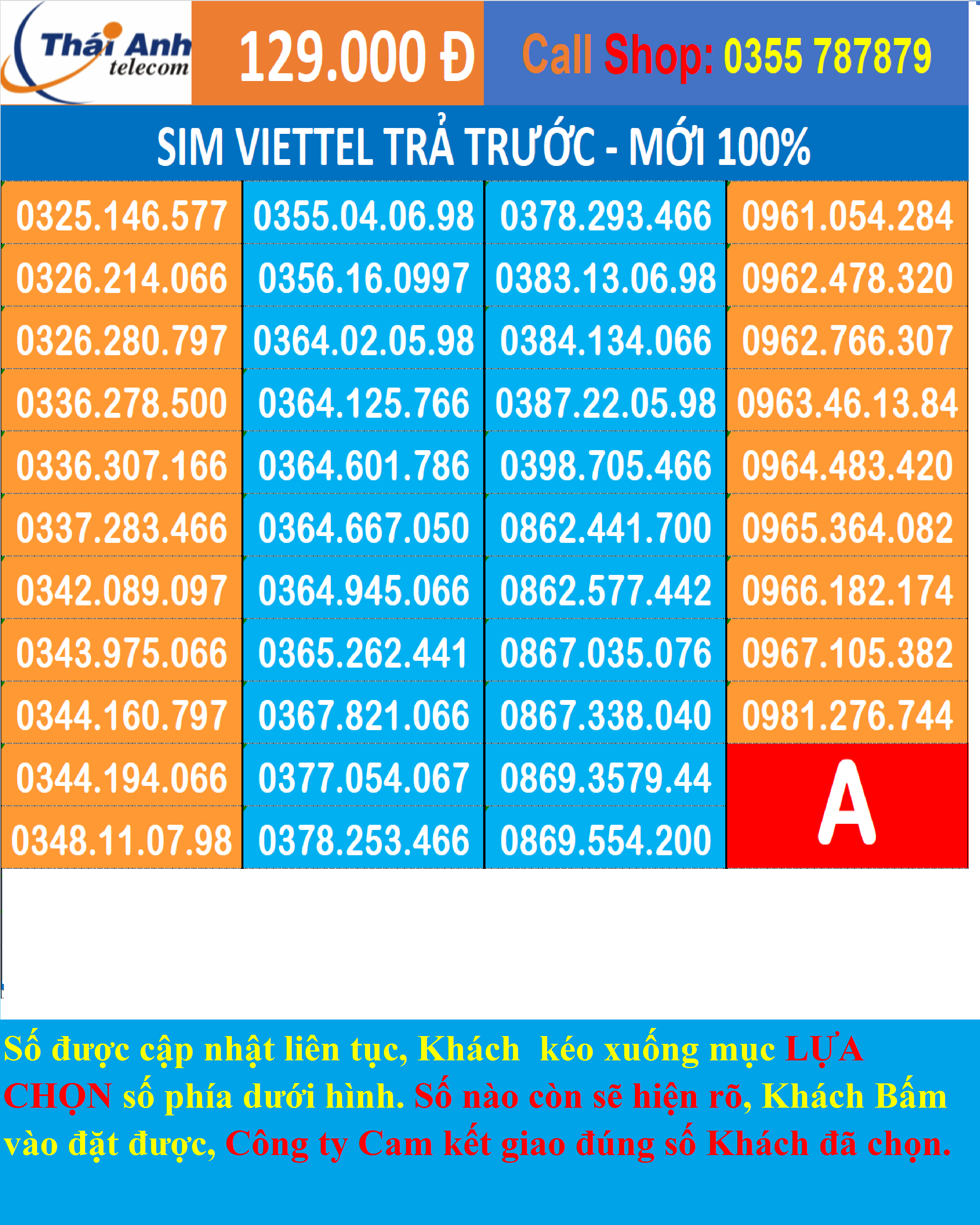 Sim viettel dễ nhớ 10 số, chọn được số, đồng giá 139.000, gói cước tomato, đăng ký được nhiều gói cước hấp dẫn , chưa kích hoạt sim viettel chính hảng, sim mới 100%.