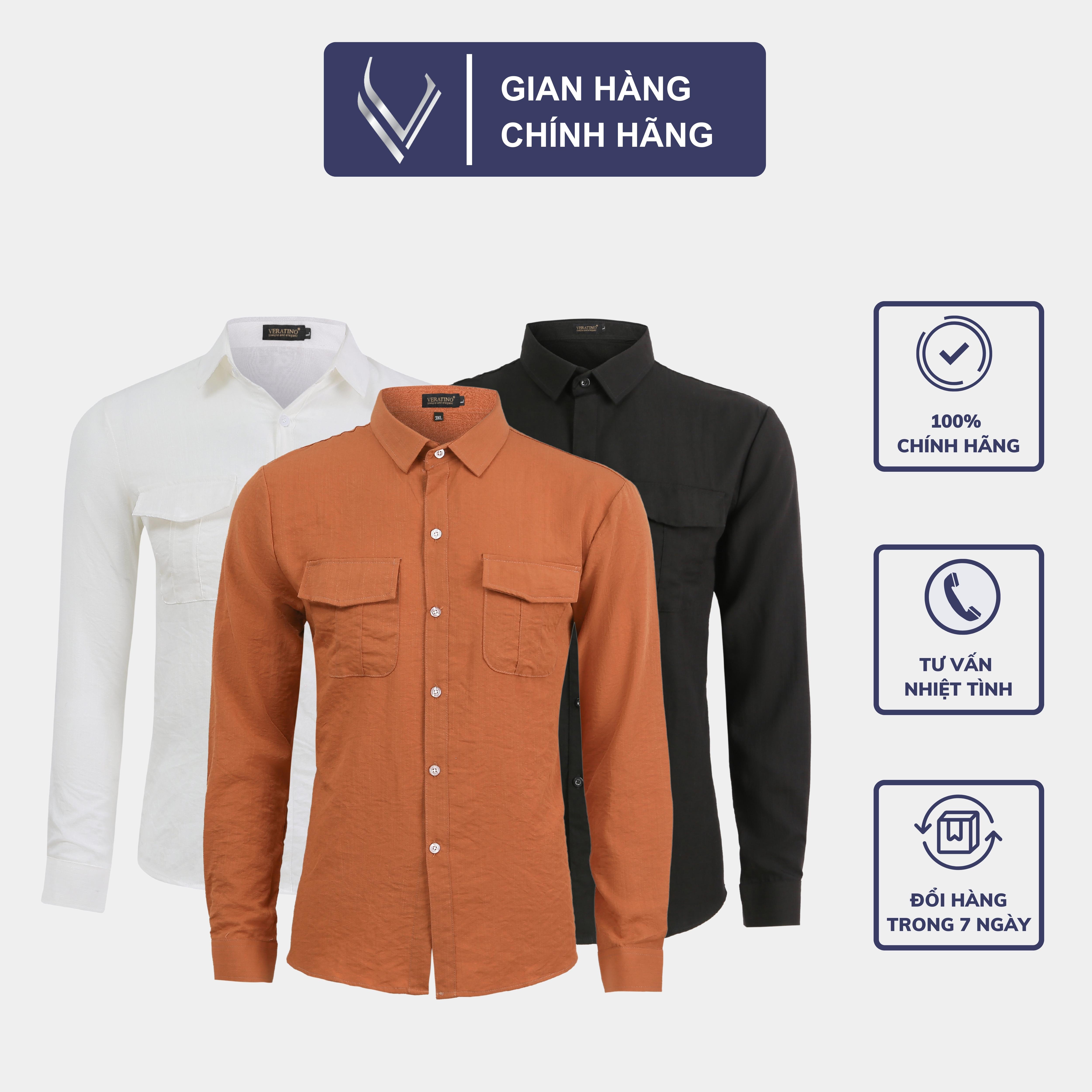 Áo sơ mi nam chất lụa đũi cực mềm mát phối hai túi trước ngực cá tính - veratino