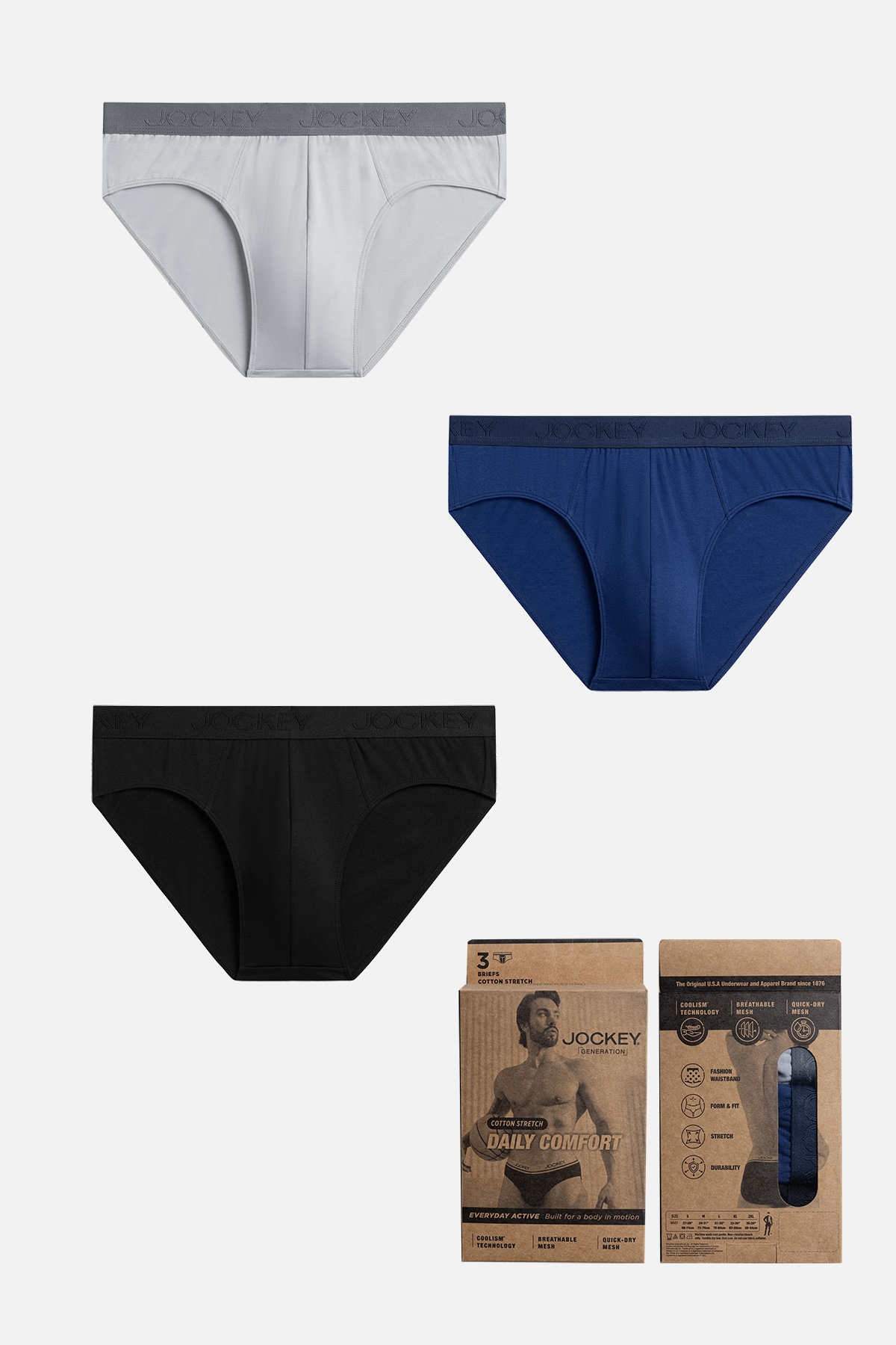 Combo 03 quần lót nam thun cotton jockey dáng tam giác cao cấp - j1246