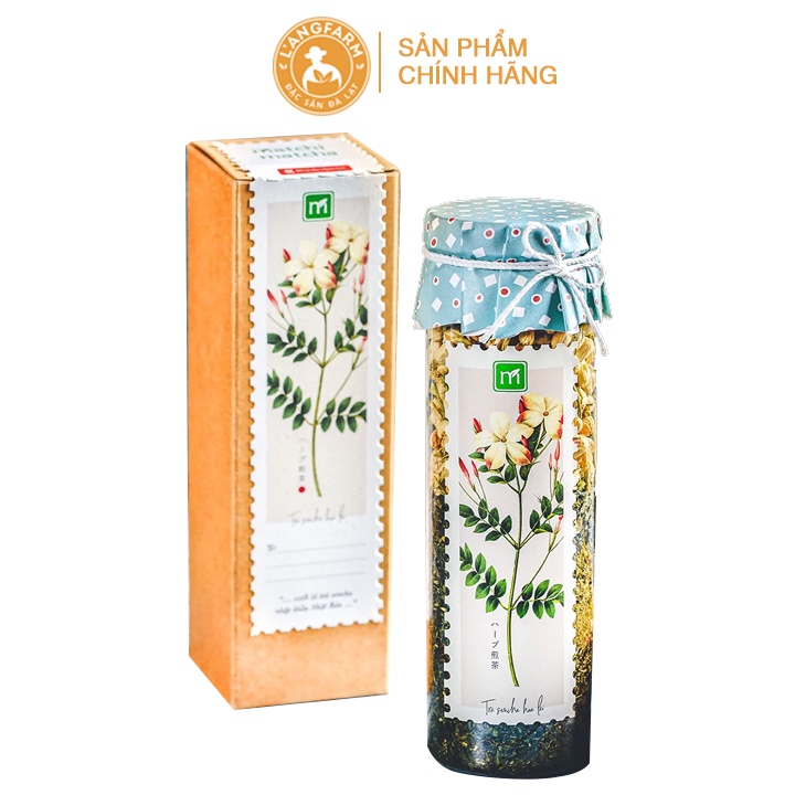 L'angfarm Trà sencha hoa lài, 80g, hộp, mẫu stamp, Matchi Matcha, Đặc sản Đà Lạt