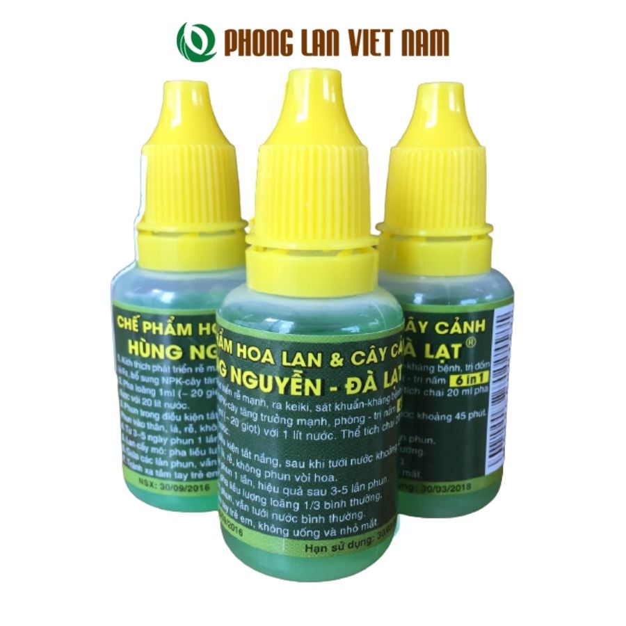 Combo 3 lọ chế phẩm Hùng Nguyễn cho Hoa lan 6 in 1 siêu kích mầm, kích rễ, sát khuẩn, diệt nấm, bổ sung NPK lọ 20ml - Phong Lan Việt Nam