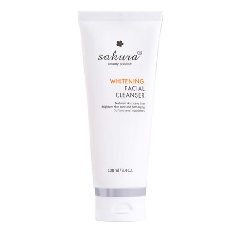 Sữa rửa mặt trắng da sakura whitening facial cleanser, siêu thị sakura