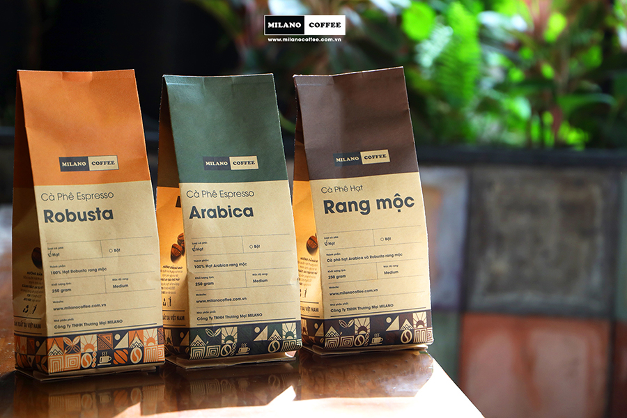 Combo cà phê nguyên chất 100% milano coffee - mỗi túi 250gr