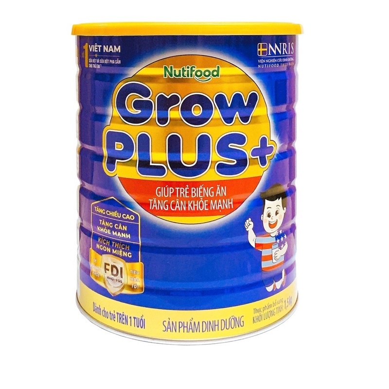Sữa bột NutiFood Grow Plus+ tăng cân khoẻ mạnh (1,5kg).