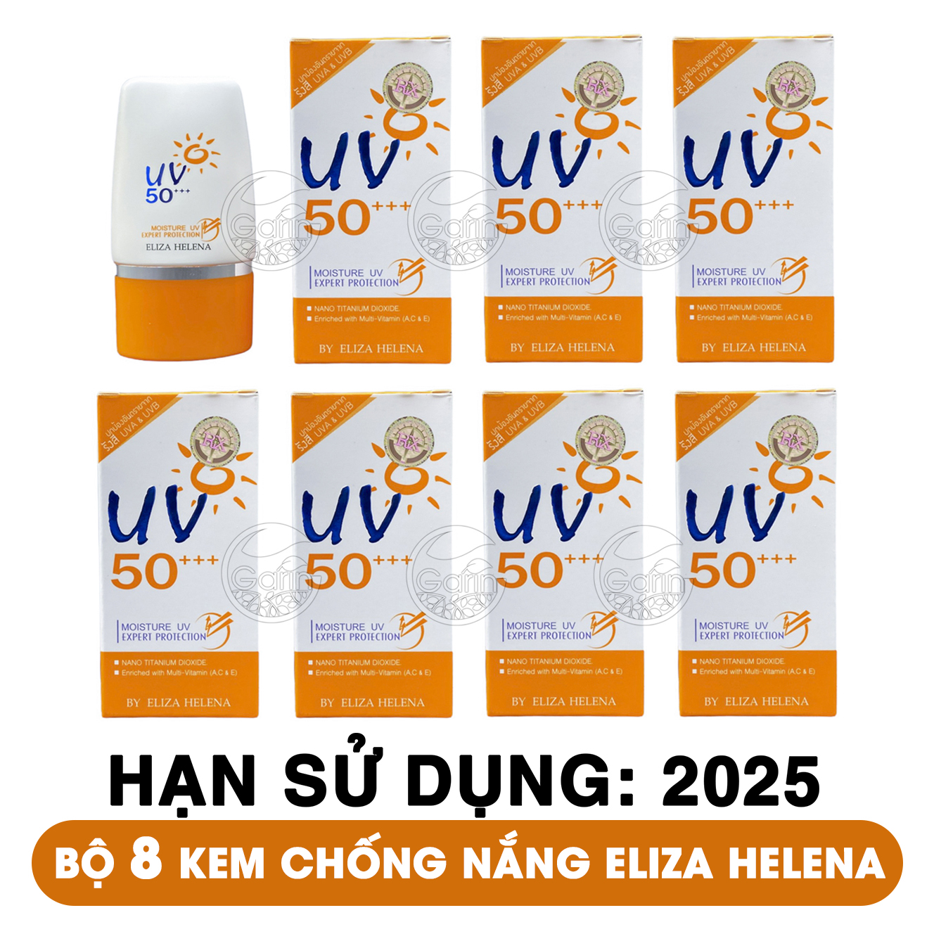 Bộ 8 hộp kem chống nắng cho da mặt và body eliza helena uv50++ Thái Lan 30g x8 dùng cho mọi loại da, da dầu, da mụn Học Viện Quân Y Việt Nam