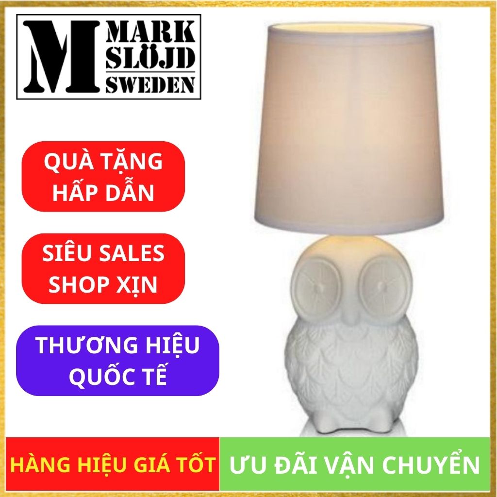 Đèn bàn học, đèn trang trí Markslojd Helge hình cú trợ sáng, chống lóa, màu trắng - hàng chính hãng, Obin freeship, tặng kèm bóng