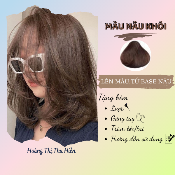 Thuốc Nhuộm Tóc Màu NÂU KHÓI Không Tẩy, Thuốc Nhuộm Tóc Tại Nhà