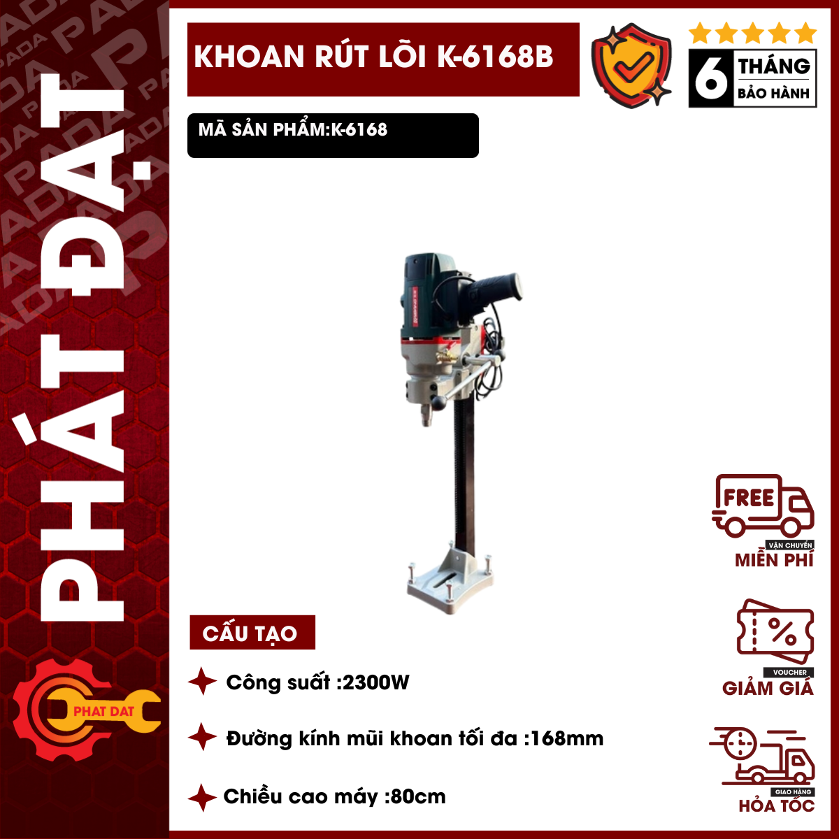 Máy Khoan Rút Lõi KAIBANG K6168B