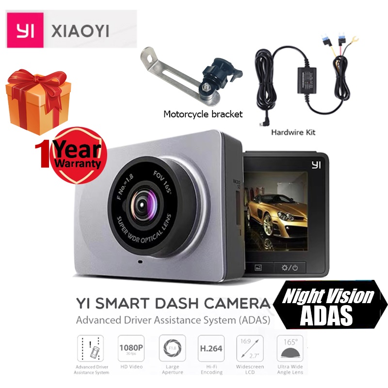 xiaomi YI Smart Dash Cam For Car Safe Reminder ADAS 2.7 Screen Full HD