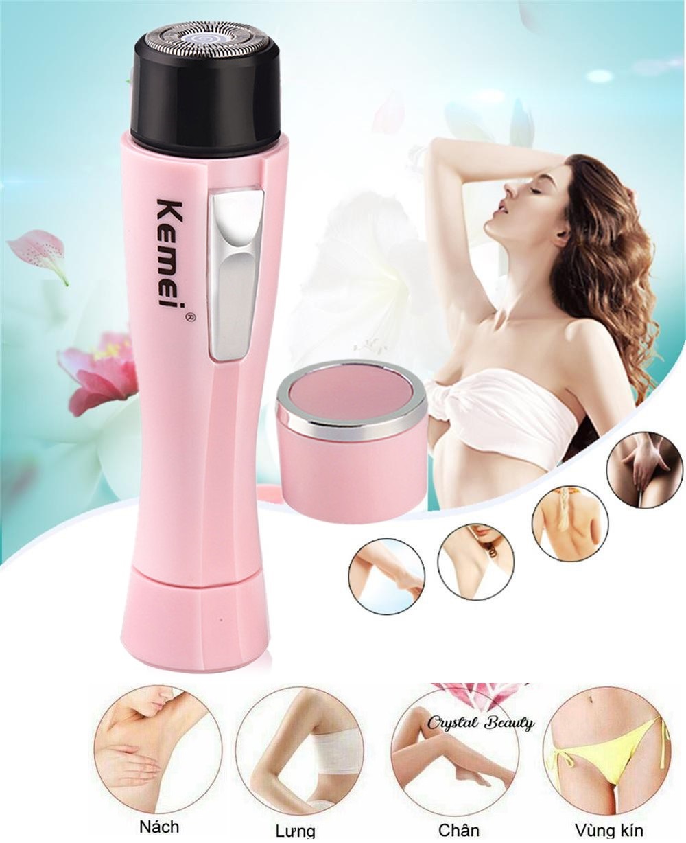 Máy cạo lông kemei cao cấp - bay sạch lông nách,lông tơ - máy wax lông và phụ kiện máy cạo lông nách mini kemie km- 1012 tiện dụng bảo hành 12 tháng