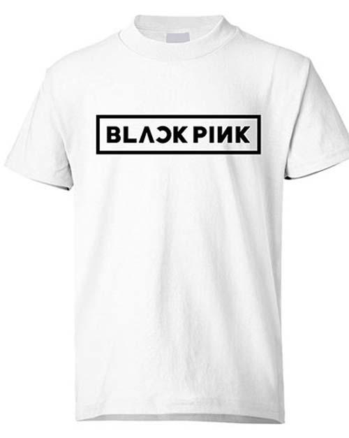Áo thun chữ Blackpink áo thun tay ngắn Blackpink vải cao cấp màu trắng tặng 1 móc khóa Blackpink