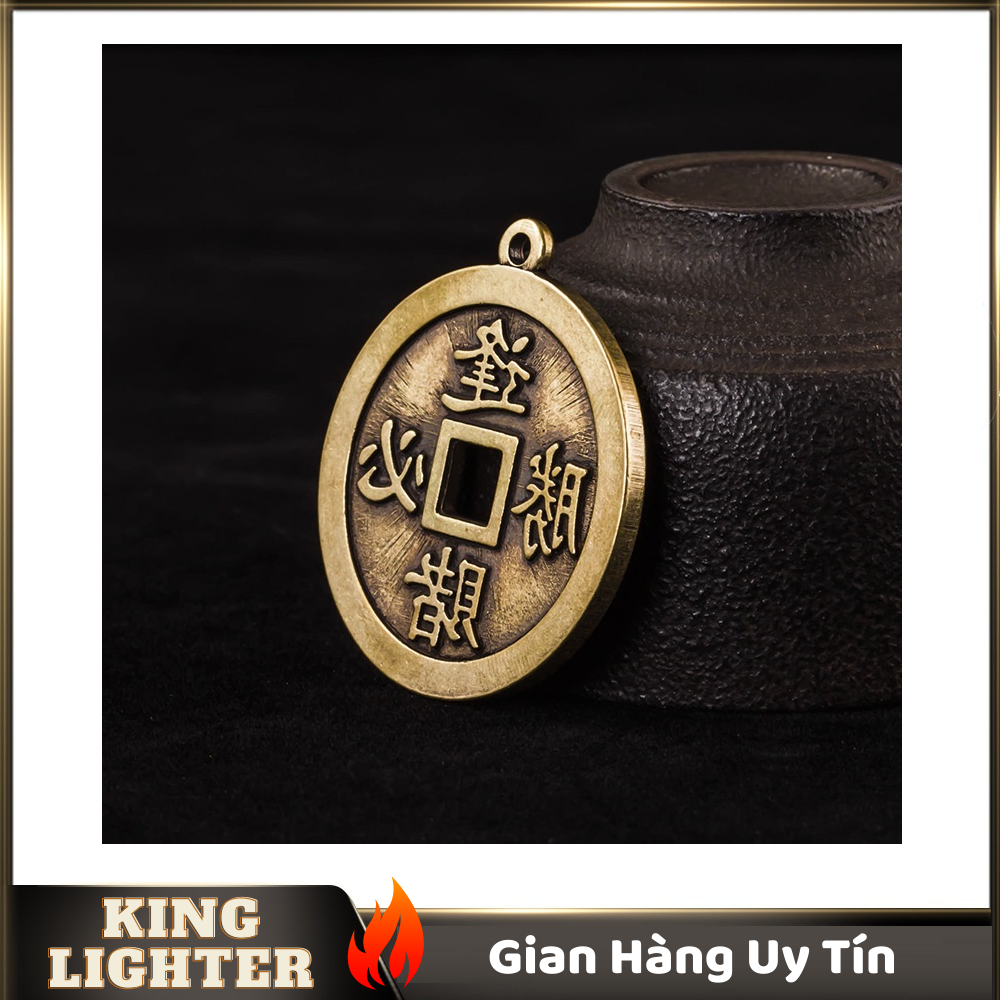 [HCM]Tượng Đồng Phong Thủy Hình Đồng Xu Cổ  Trang Trí Đem Lại May Mắn Móc Khóa Mặt Dây Chuyền (Kích Thước: 4.1cm x 3.8cm)