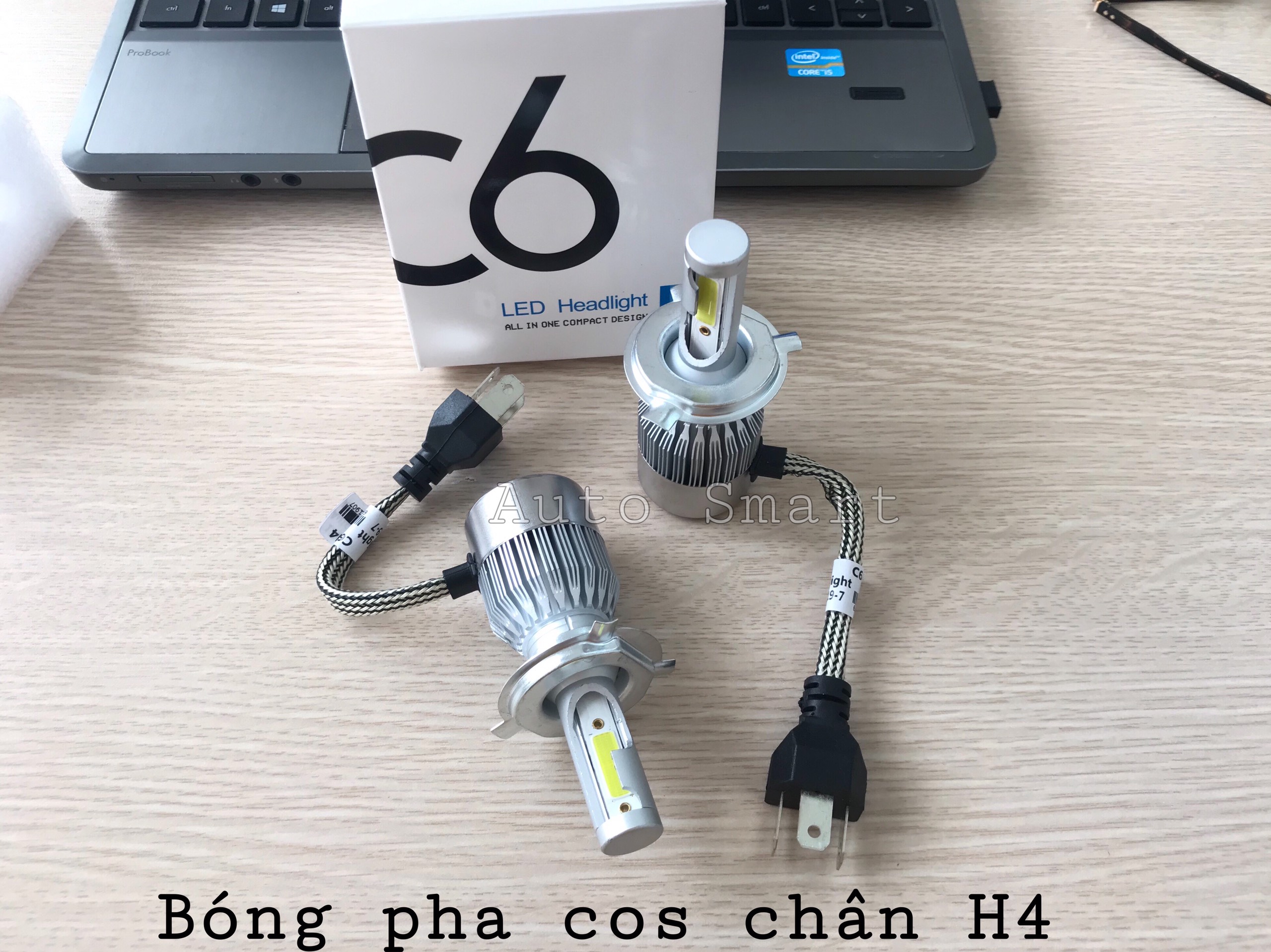 1 ĐÈN PHA LED C6 H4 2 CHẾ ĐỘ MÀU TRẮNG- VÀNG CÓ THỂ THAY ĐỔI MÀU- LED CHỐNG CHÓI DÀNH CHO Ô TÔ, XE MÁY (giá 1 cái)