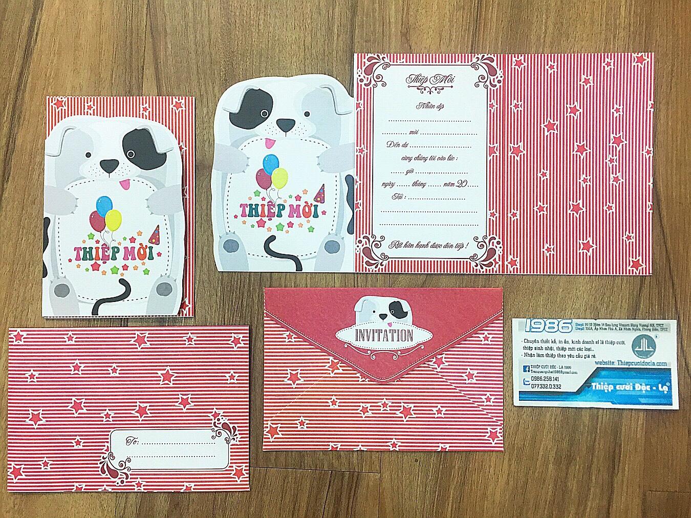 Thiệp Thôi Nôi, Sinh nhật, Đầy tháng bé trai, bé gái Combo 20 thiệp