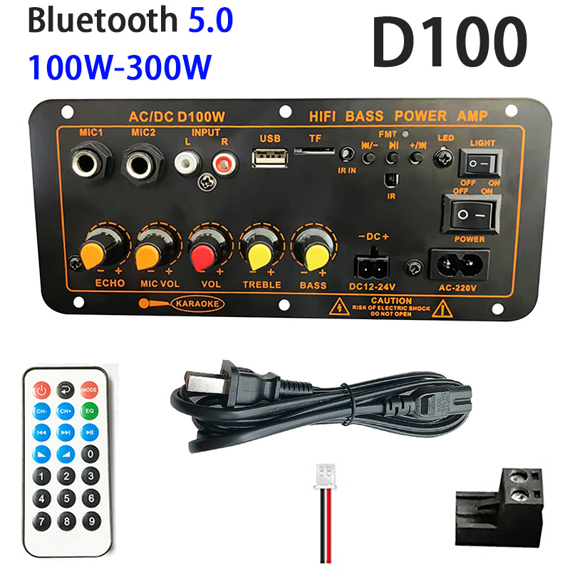 D100 Bluetooth Khuếch Đại Hội Đồng Quản Trị Đánh 100W Max 300W Karaoke Âm Thanh Loa Loa Siêu Trầm Bass Hifi Amplificador Hội Đồng Quản Trị 220V EU