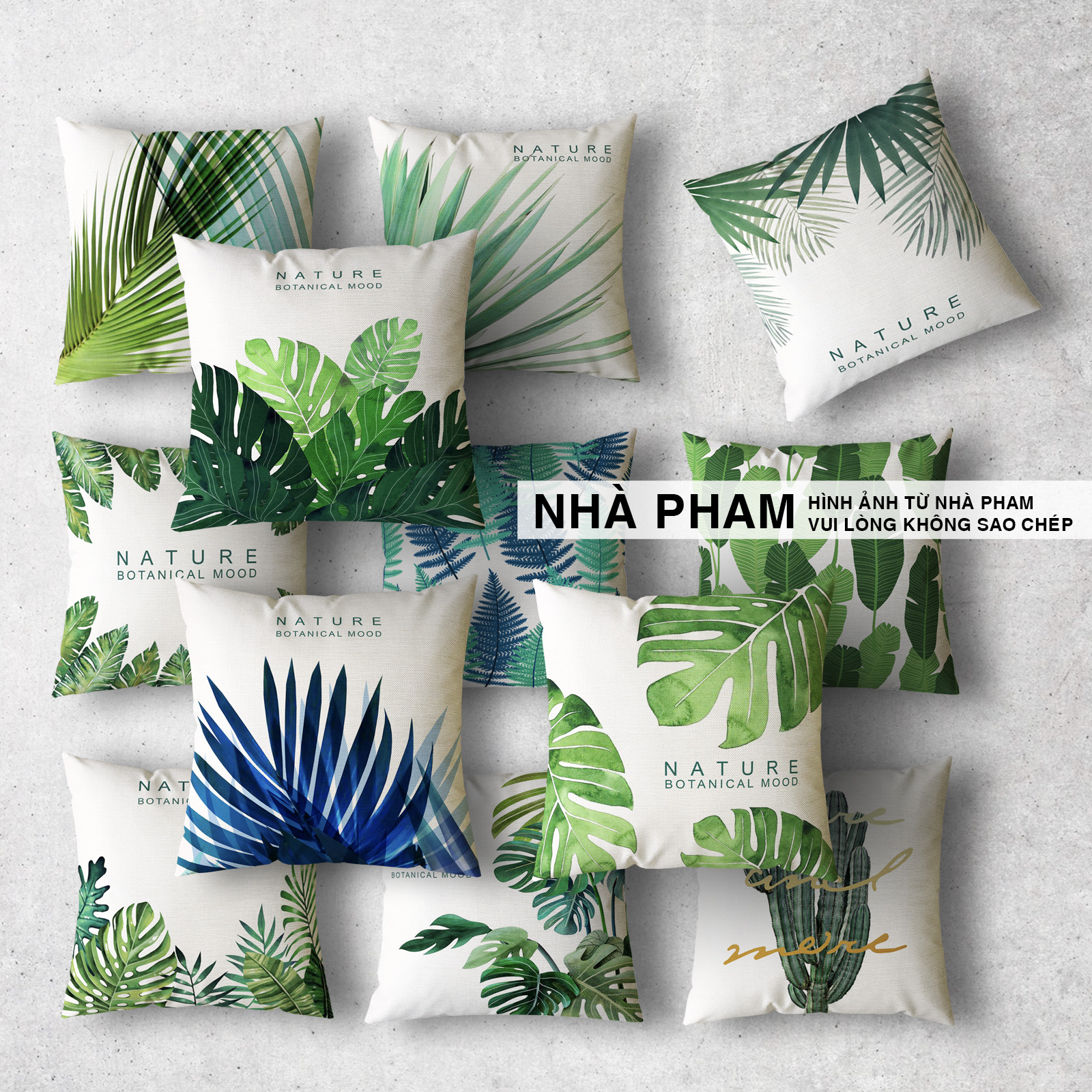 Vỏ gối sofa botanical