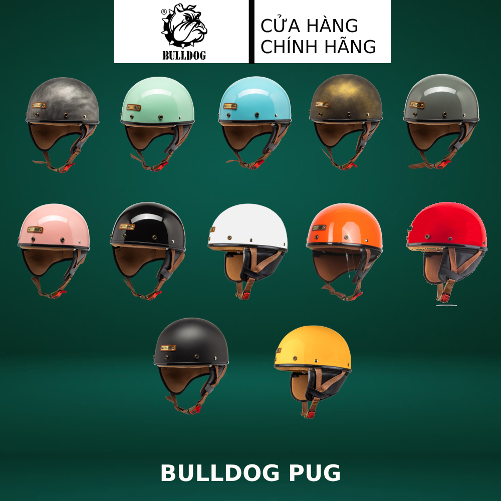 Mũ bảo hiểm bulldog pug - mũ bảo hiểm chính hãng 1/2 phong cách