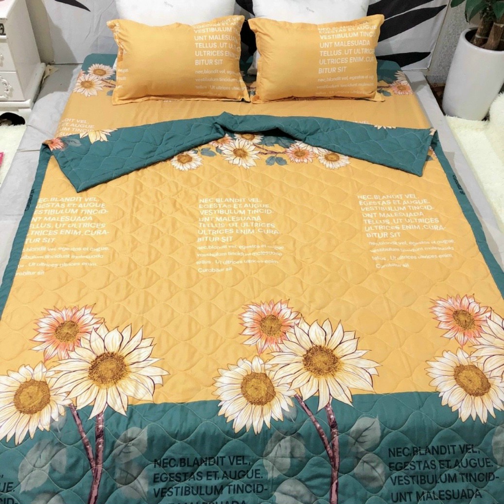 Set chăn ga gối combo 5 món - Hoa Cốm , Chăn ra gối nệm, chăn ra gối, ra gối, drap, chăn ra thắng lợi, chăn ga gối đệm remato
