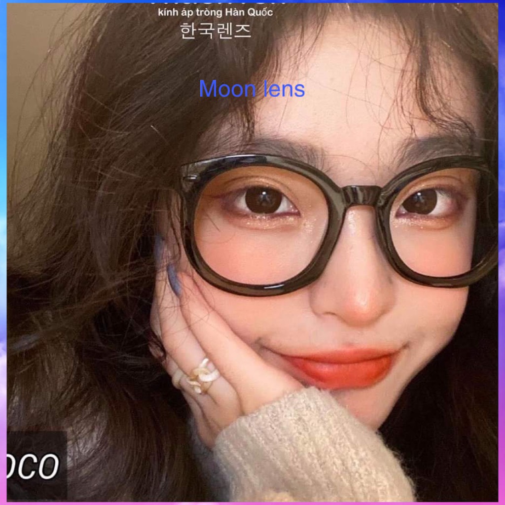 [YÊU THÍCH] Lens - kính áp tròng nâu socola tự nhiên sử dụng 1 năm tặng kèm khay đơn bé chưa có dụng cụ đeo