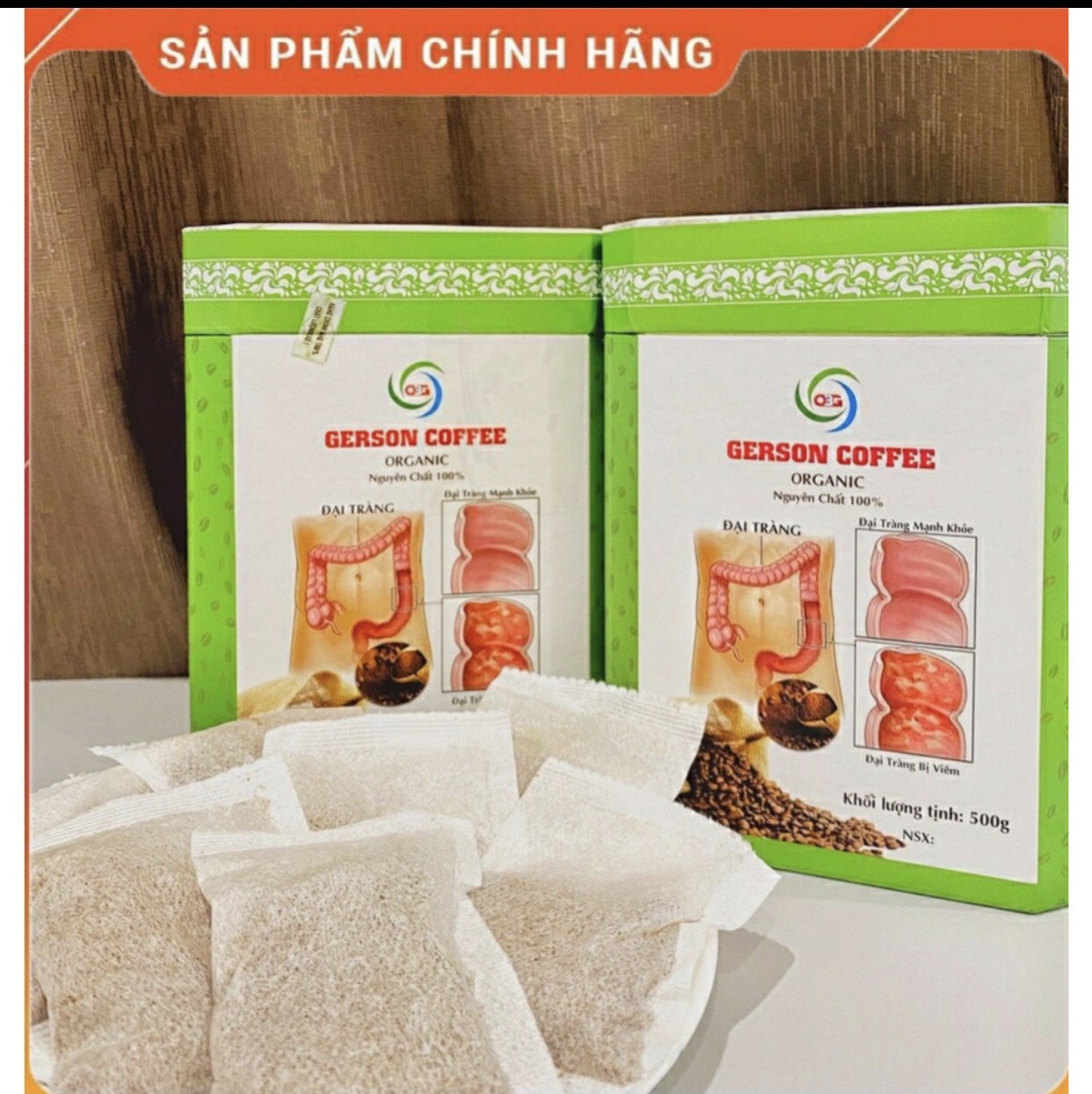 2 hộp cà phê hữu cơ thải độc đại tràng , dạng túi lọc