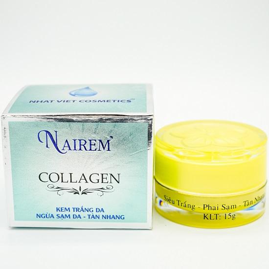 Kem siêu trắng phai sạm tàn nhang dưỡng chất Collagen Nairem (15g) Chính Hãng