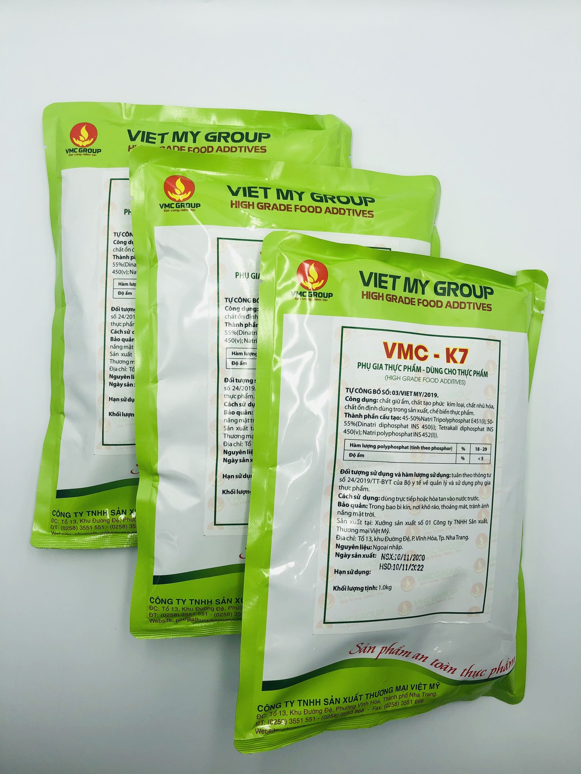 Gói 1kg VMC-K7 Phụ gia tạo dai giòn cho giò, chả, chả cá, chả mực, nem chua