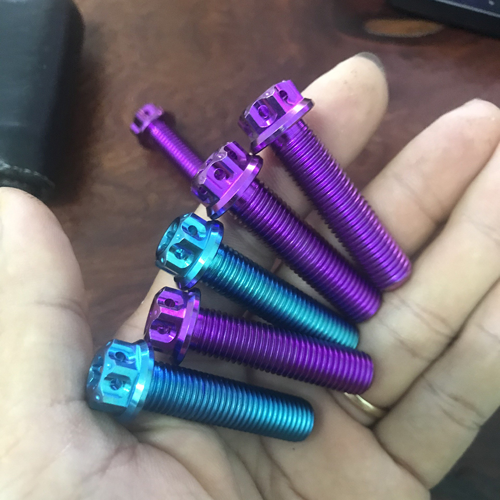 Ốc titan chuẩn GR5 8ly40 đầu salaza gắn treo pô, cốt phuộc vario