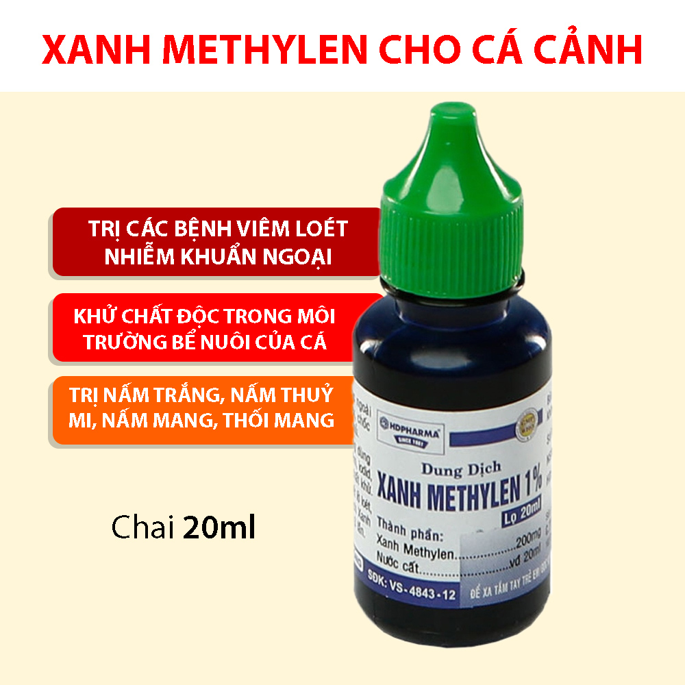 Xanh Methylen cho cá có hướng dẫn chi tiết cách ngâm và xử lý nhanh cho cá bị nấm, nhiễm khuẩn mua nhều giá tốt