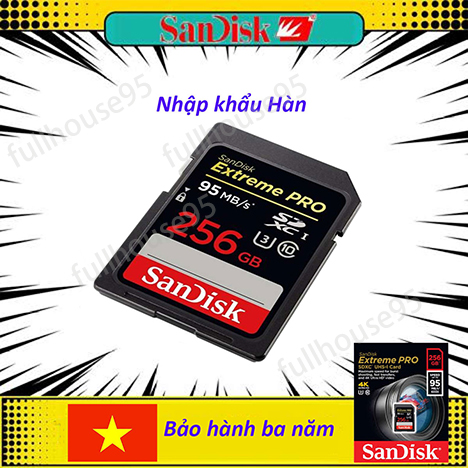 Thẻ nhớ sdxc sandisk extreme pro v30 256gb class 10 uhs-i u3 95mb/s