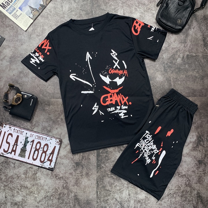 Bộ Quần Áo Nam Mùa Hè, Đồ Bộ Nam - Chất Liệu Thun Lạnh Cao Cấp Hoạ Tiết Hoạt Hình - Đủ Size - Ảnh Tự Chụp - BN13