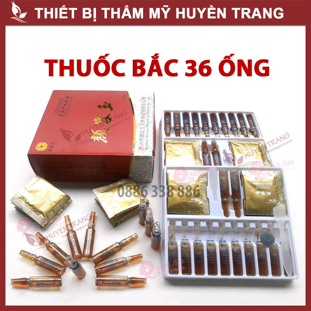 Mặt nạ thuốc bắc 36 ống giảm nám, chống nhăn, giảm mụn trứng cá - thẩm mỹ huyền trang nanocee