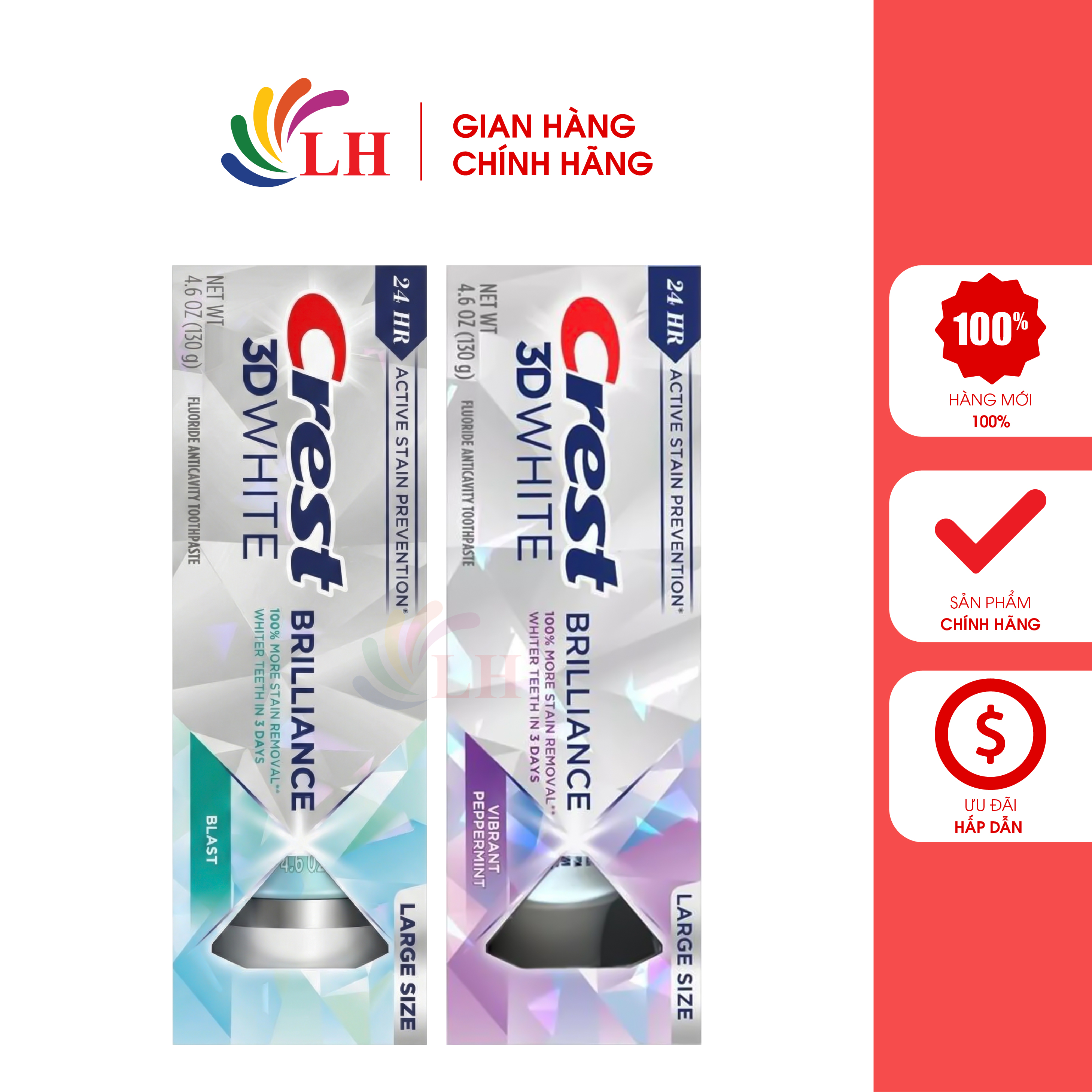 Kem đánh răng Crest 3D White Brilliance - Hàng chính hãng