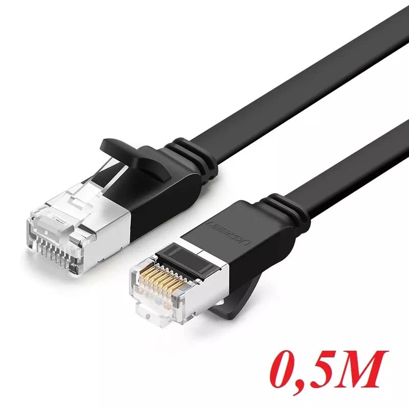 Ugreen 50183 0.5m màu đen cáp mạng lan cat 6 utp dây dẹp nw101