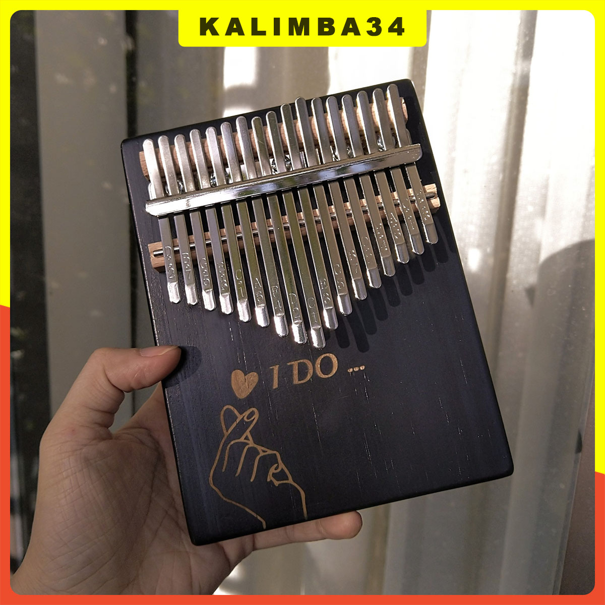 Kl34 black I Do 17 keys kalimba black kalimba with tune hammer