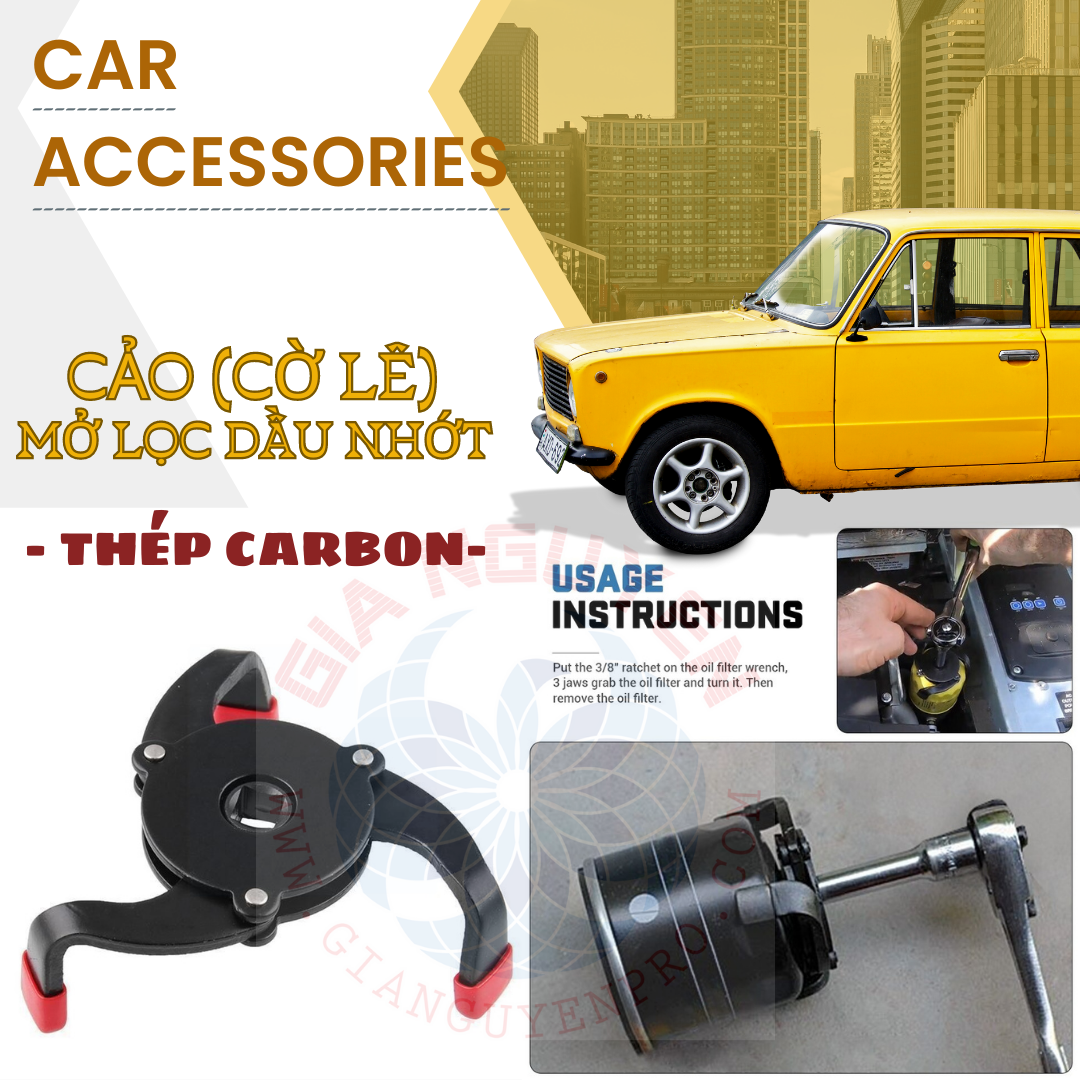 Bộ vam cảo mở lọc dầu 3 chấu , cảo tháo lọc nhớt thép carbon smb8835