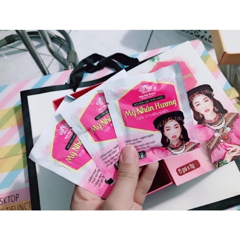 Bột Rửa Mặt Mỹ Nhân Hương - Bột Rửa Mặt Thảo Mộc Nhất Mộc Hương 8gr [Lẻ 1 gói]